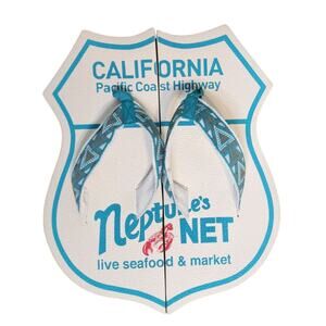 Neptune’s Net‎ California Restaurant Official Flip-Flops | Men US Size 9-11 (L)